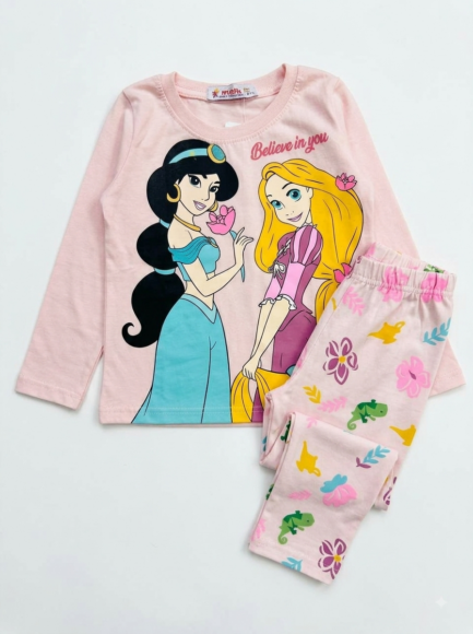 Girls' Princess Printed Two-Piece Lounge Set