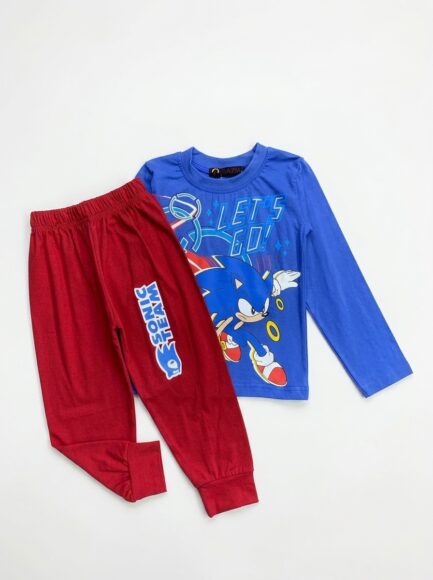 Boys' Sonic Character Long-Sleeve Cotton Pajama Set
