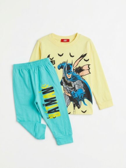Kids Batman 2-Piece Long-Sleeve Loungewear Set