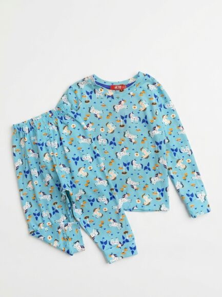 Kids' Unicorn Print Pajama Set