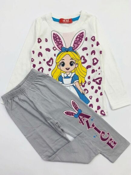 Girls' Alice Bunny Long Pajama Set