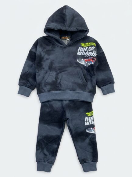 Boys' Acid-Wash Hot Wheels Hoodie & Joggers Tracksuit Set
