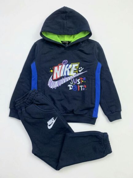 Boys' Navy Nike "JUST DO IT" Graphic Hoodie & Joggers Tracksuit Set