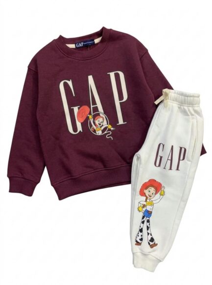 Girls' Maroon GAP Toy Story Jessie Sweatshirt & Off-White Joggers Set