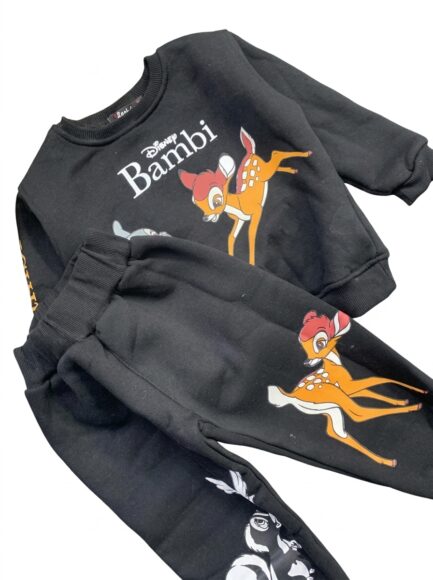 Kids' Black Disney Bambi Graphic Sweatshirt & Joggers Set