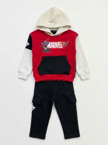 Boys' Marvel Colorblock Spider-Man Hoodie & Black Cargo Pants Set