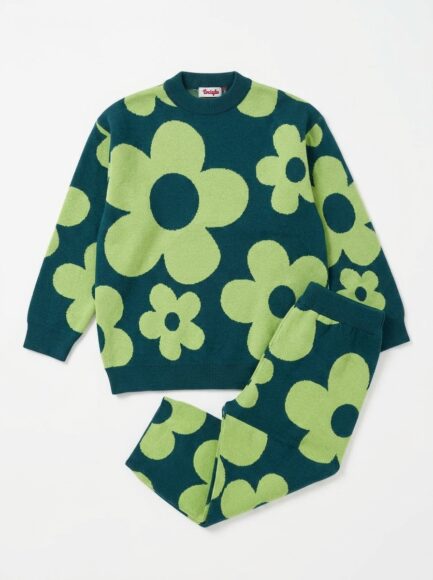 Kids' Floral Knit Sweater & Pants Set