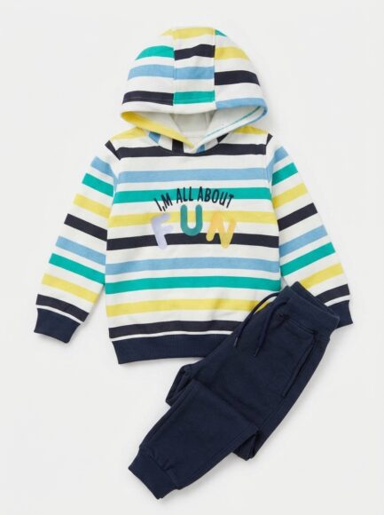 Toddler Boys' Striped Hoodie & Joggers Set