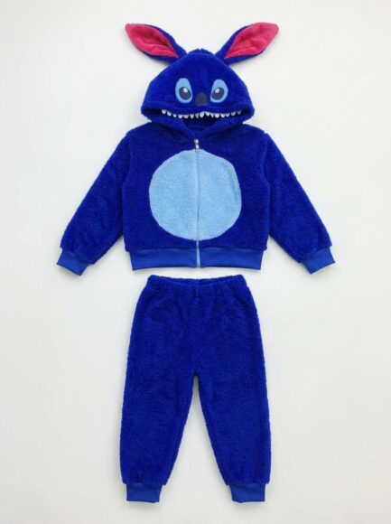 Kids' Disney Stitch Plush Zip-Up Hoodie & Pants Set