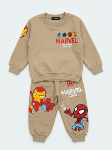 Kids' Marvel Beige Two-Piece Set
