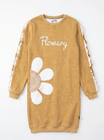Girls' Floral Longline Sweatshirt Dress