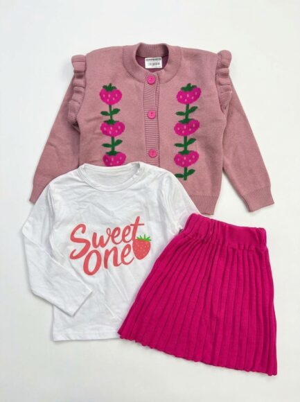 Girls' 3-Piece Strawberry Outfit Set