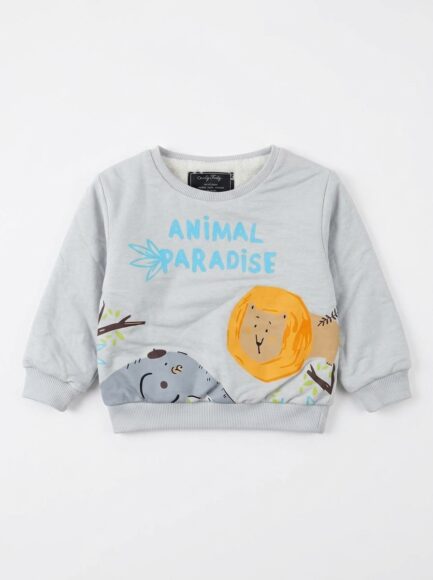 Kids' Fleece-Lined Animal Paradise Sweatshirt