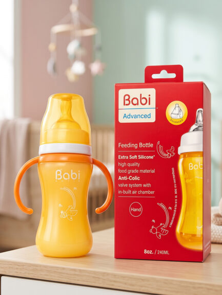 Anti-Colic Baby Feeding Bottle with Silicone Nipple (250ml)